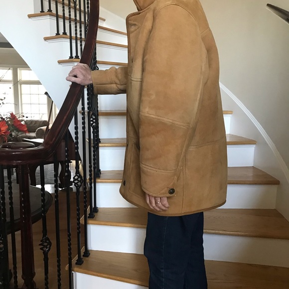 Shearling genuine coat - Picture 3 of 5